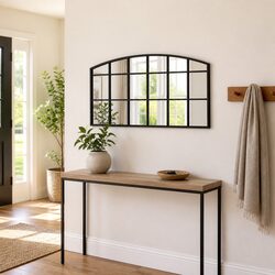 Black Wall Mirror 80x40 cm with Iron Frame