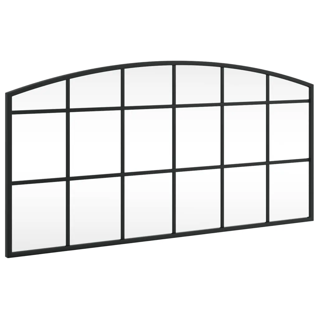 Black Wall Mirror 80x40 cm with Iron Frame