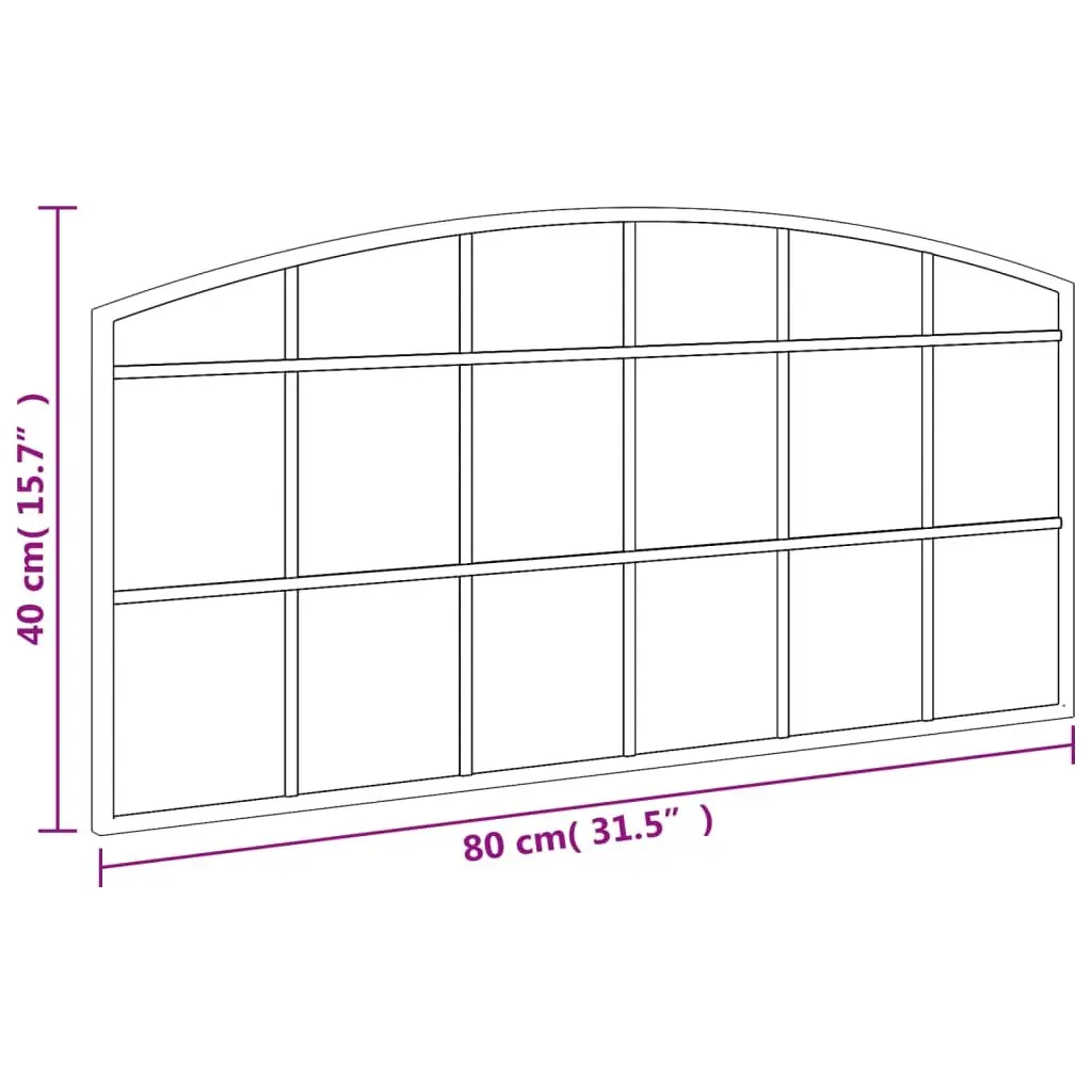 Black Wall Mirror 80x40 cm with Iron Frame