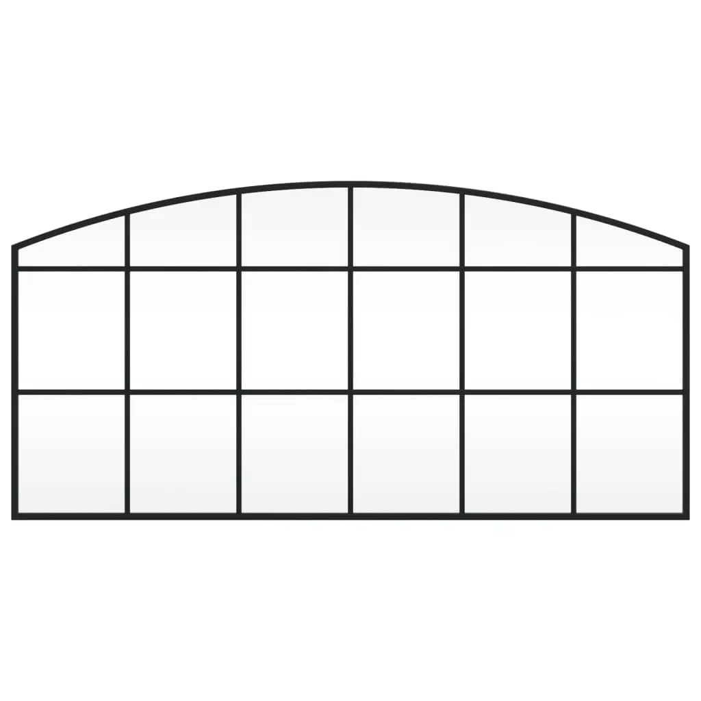 Black Arch Iron Frame Wall Mirror 100x50 cm