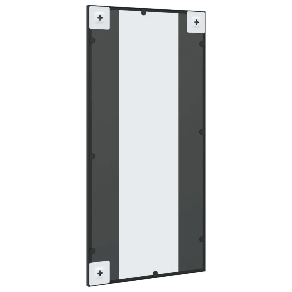 Black Wall Mirror with Minimalist Iron Frame, 40x80 cm