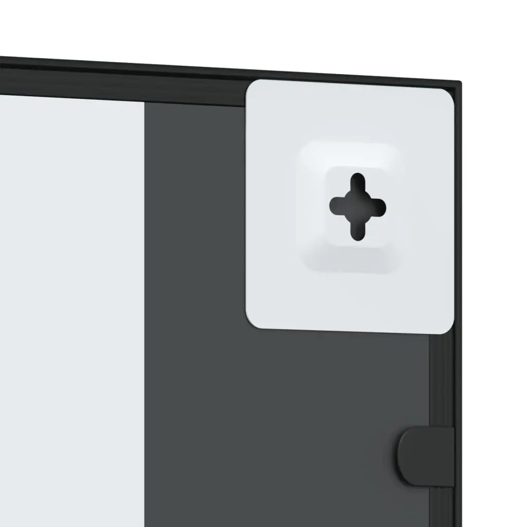 Black Wall Mirror with Minimalist Iron Frame, 40x80 cm