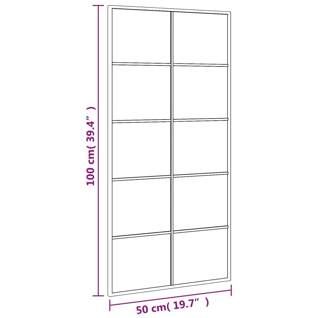 Black Rectangle Wall Mirror 50x100 cm