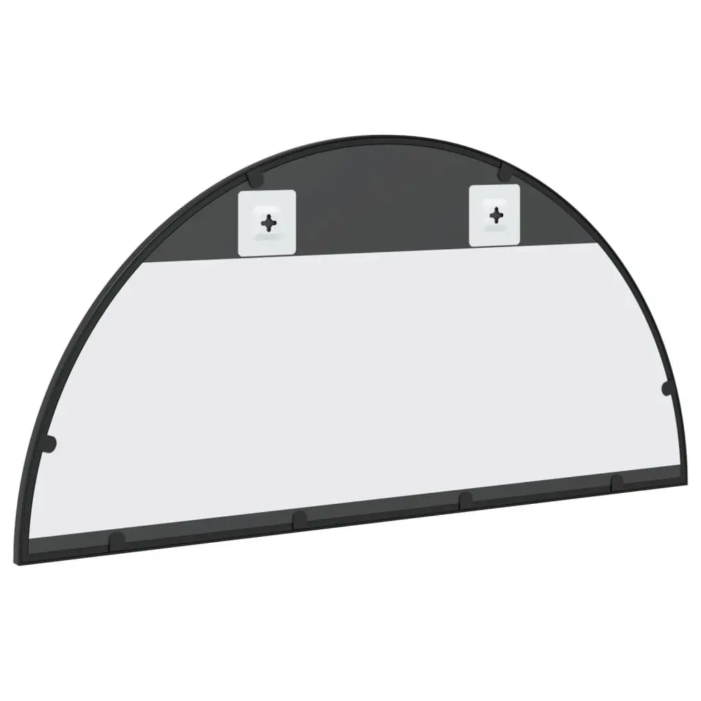 Black Arch Iron Frame Wall Mirror 80x40 cm