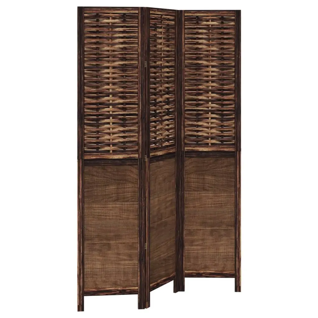 Dark Brown 3-Panel Room Divider Folding Screen