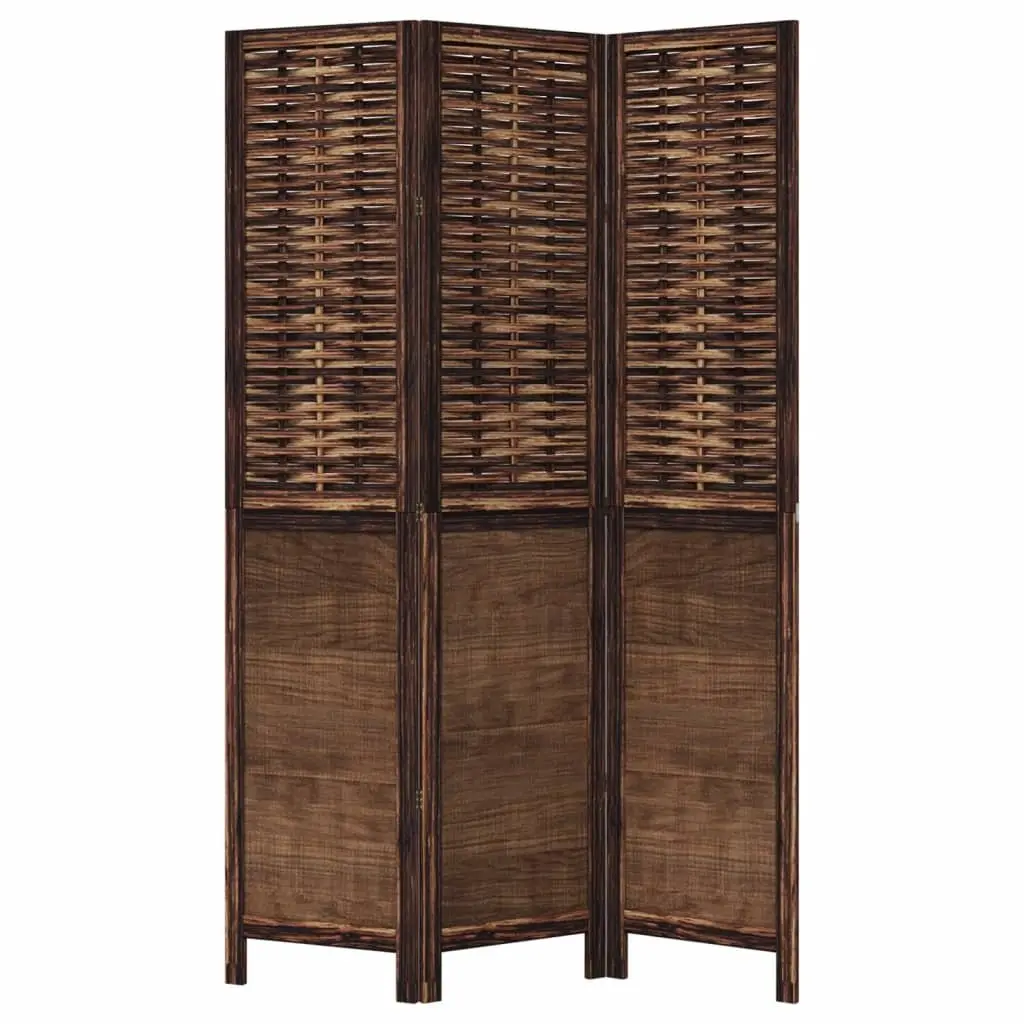 Dark Brown 3-Panel Room Divider Folding Screen