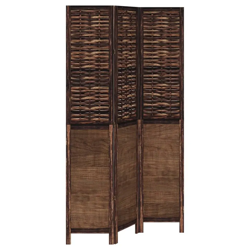 3 Panel Folding Room Divider with Wooden Frame