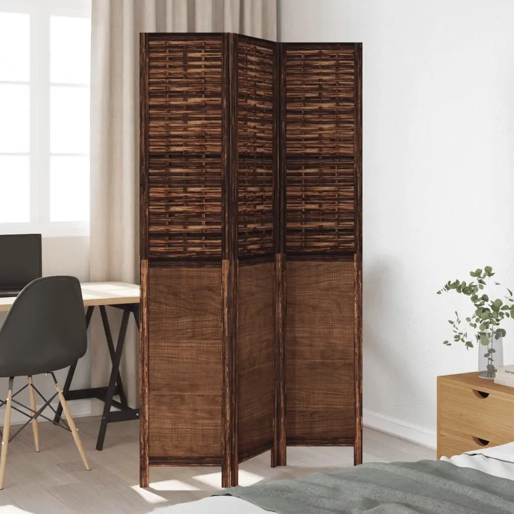 3 Panel Folding Room Divider with Wooden Frame