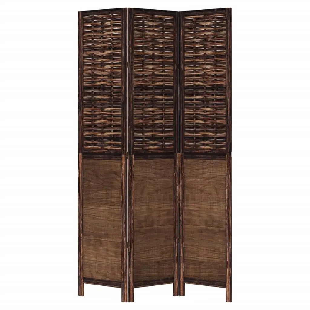 3 Panel Folding Room Divider with Wooden Frame