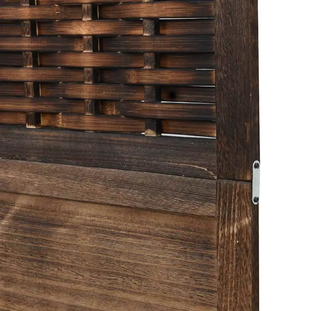 Dark Brown Folding Room Divider with Four Panels