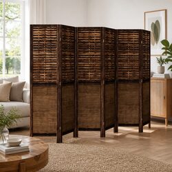 6 Panel Room Divider Folding Screen for Enhanced Privacy