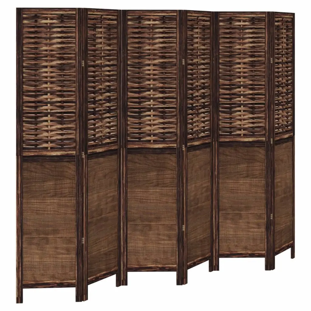 Solid Wood Room Divider with 6 Folding Panels