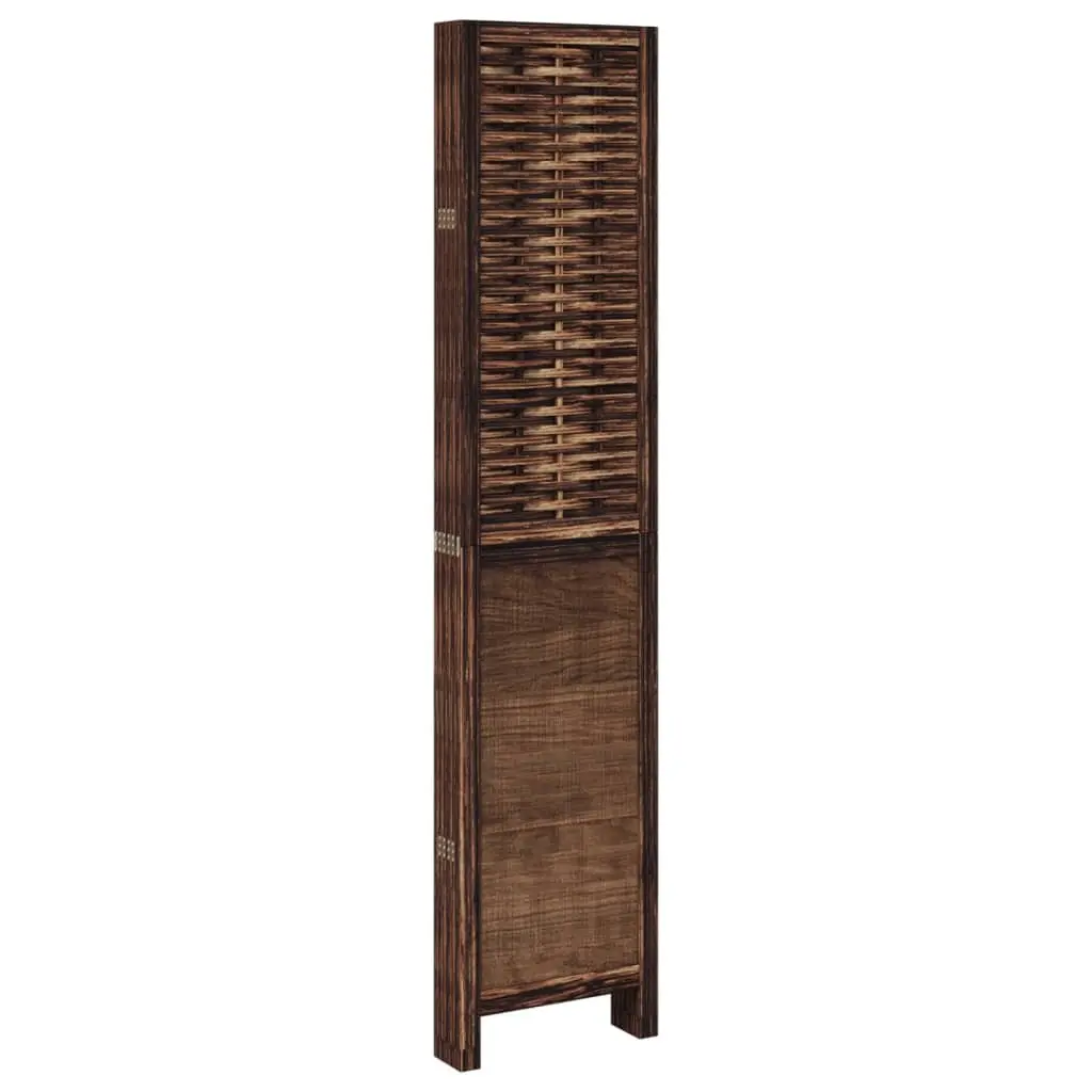 Solid Wood Room Divider with 6 Folding Panels