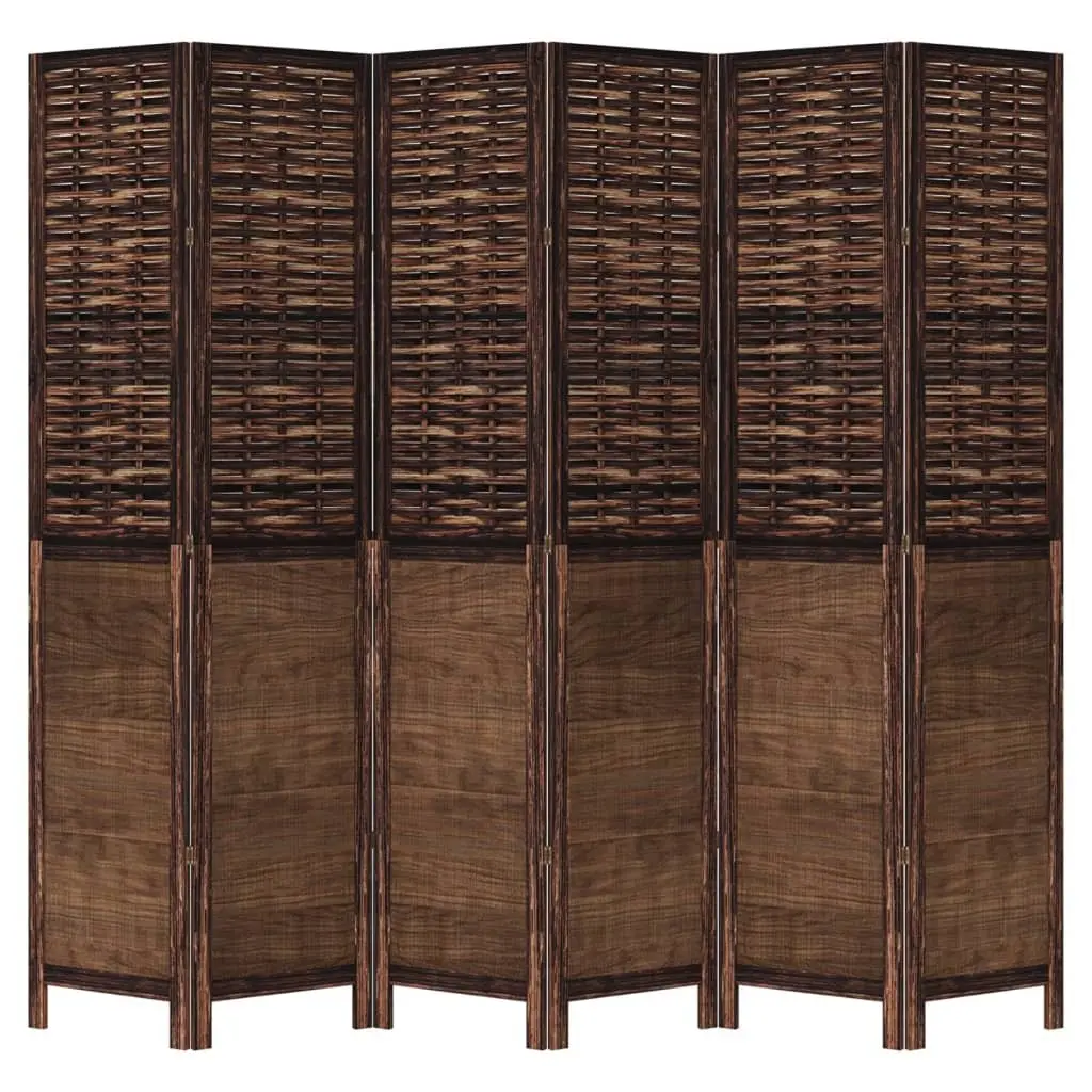 6-Panel Dark Brown Folding Room Divider