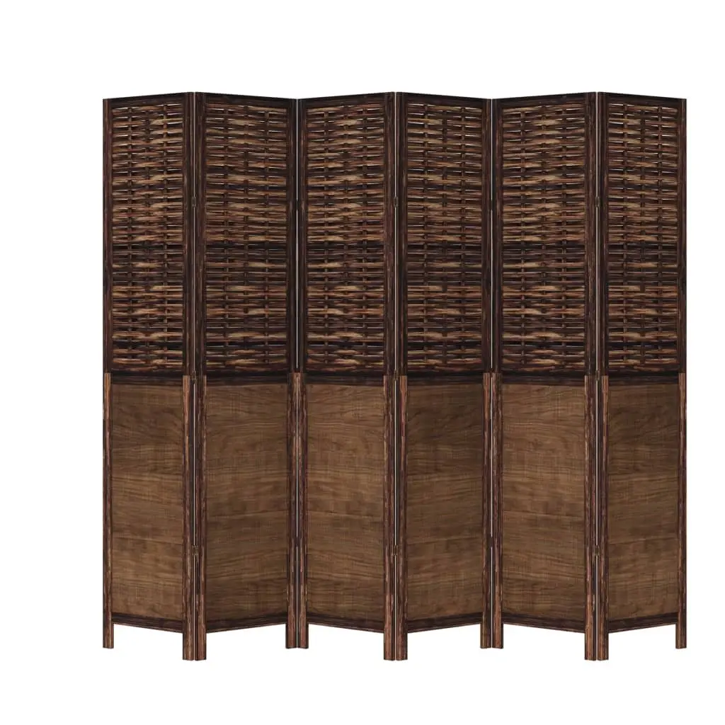 6-Panel Dark Brown Folding Room Divider