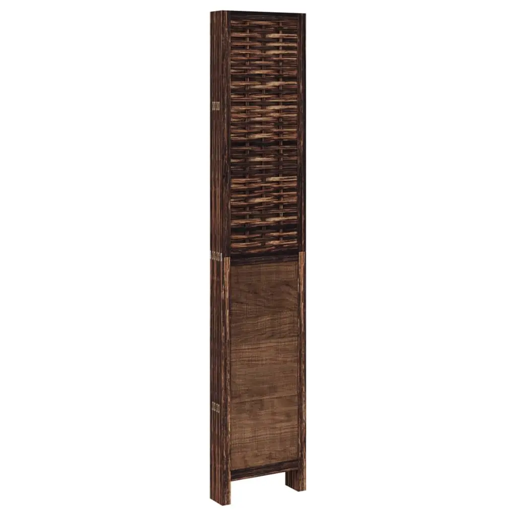 6-Panel Dark Brown Folding Room Divider