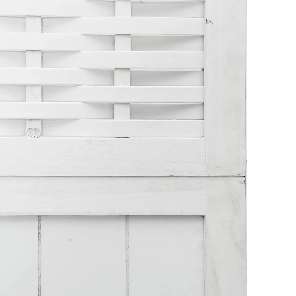 Room Divider Natural Bamboo Engineered Wood 3 Panels White Folding Privacy Screen