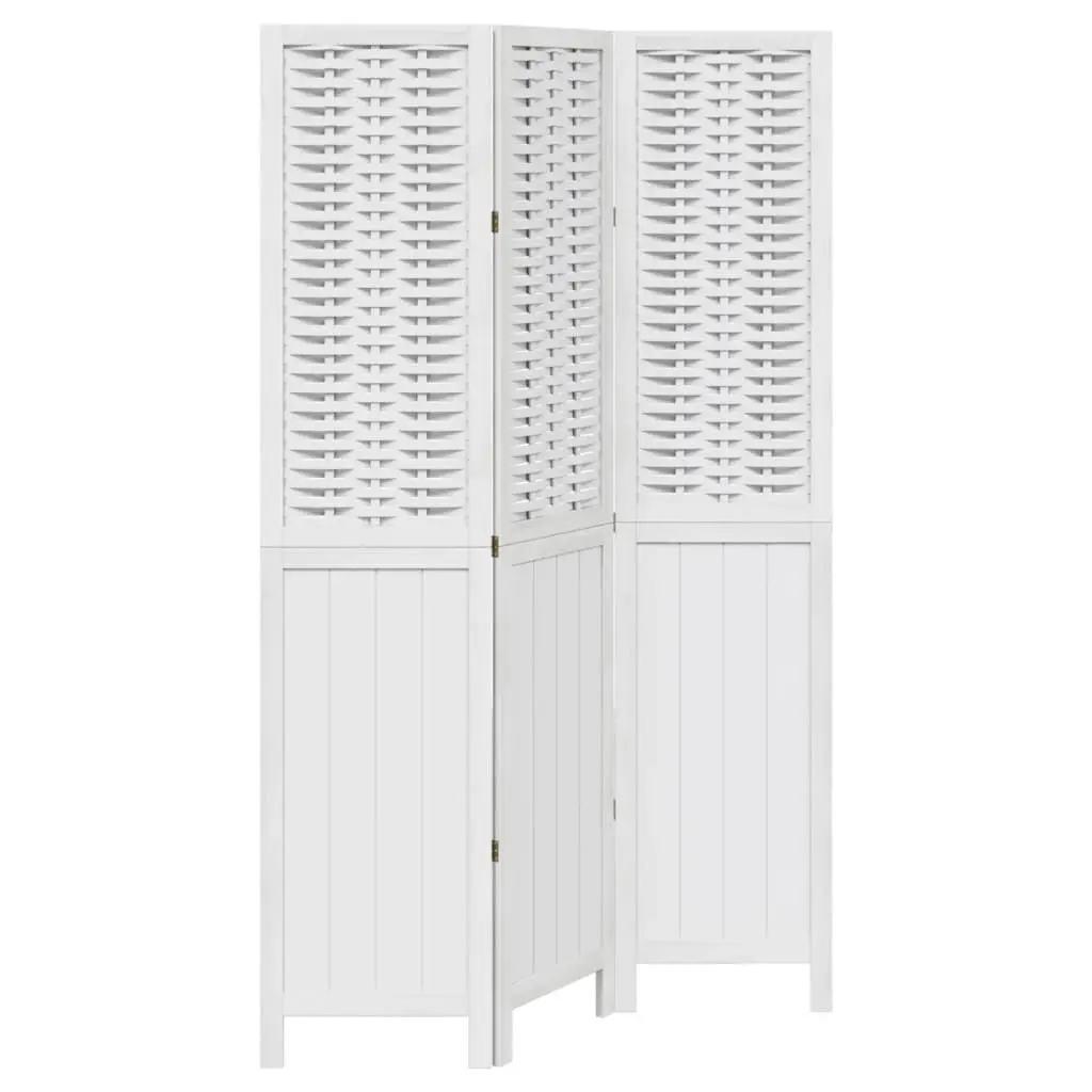 White Folding Privacy Screen with 3 Panels for Indoor Use