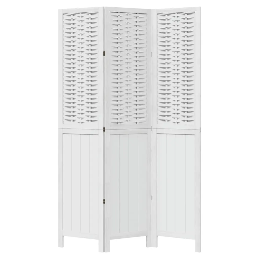 White Folding Privacy Screen with 3 Panels for Indoor Use