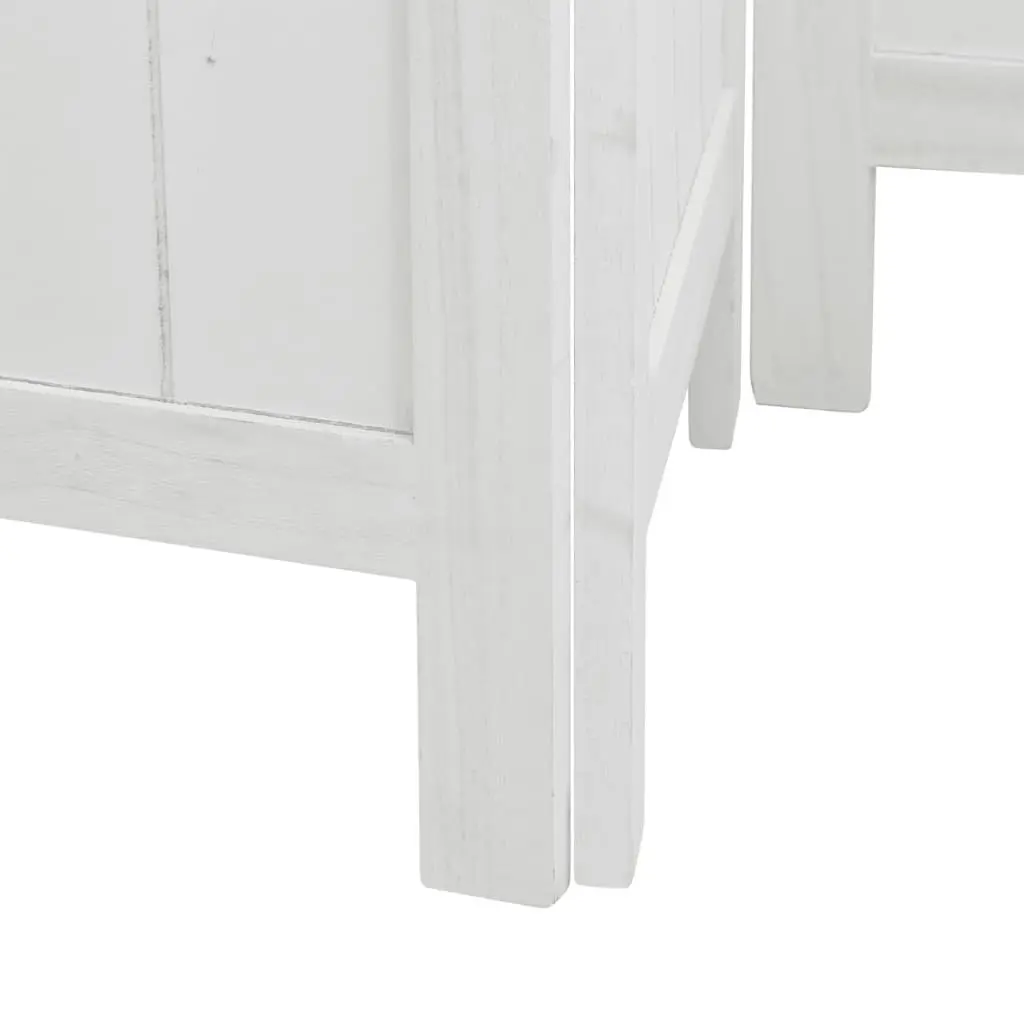 White Folding Privacy Screen with 3 Panels for Indoor Use