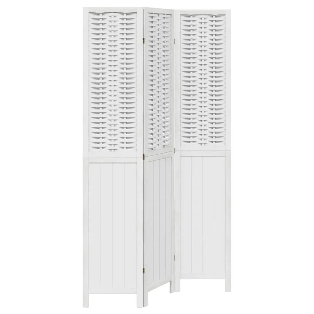3-Panel White Folding Room Divider for Privacy