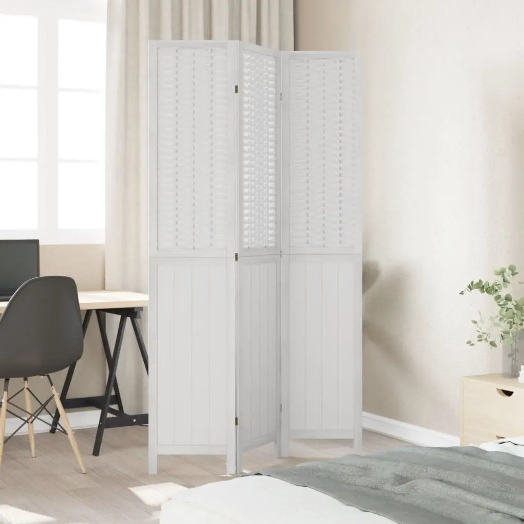 3-Panel White Folding Room Divider for Privacy