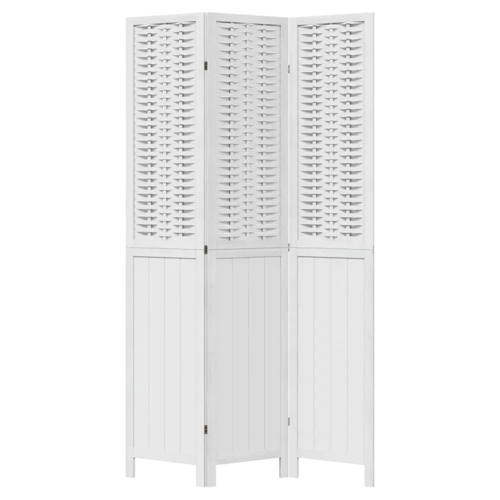 3-Panel White Folding Room Divider for Privacy