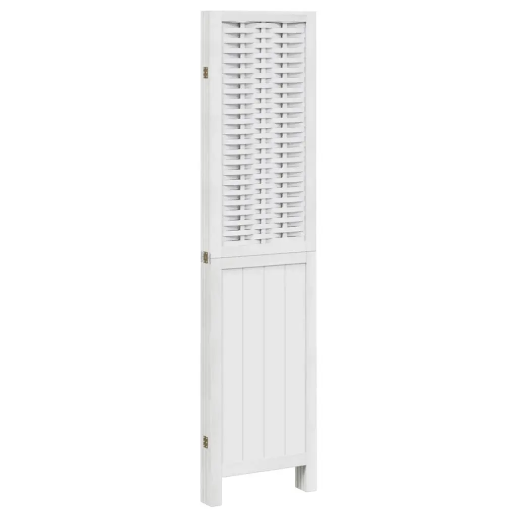 4-Panel White Folding Screen Room Divider
