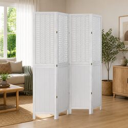Room Divider 4 Panels White Folding Privacy Screen Indoor Partition
