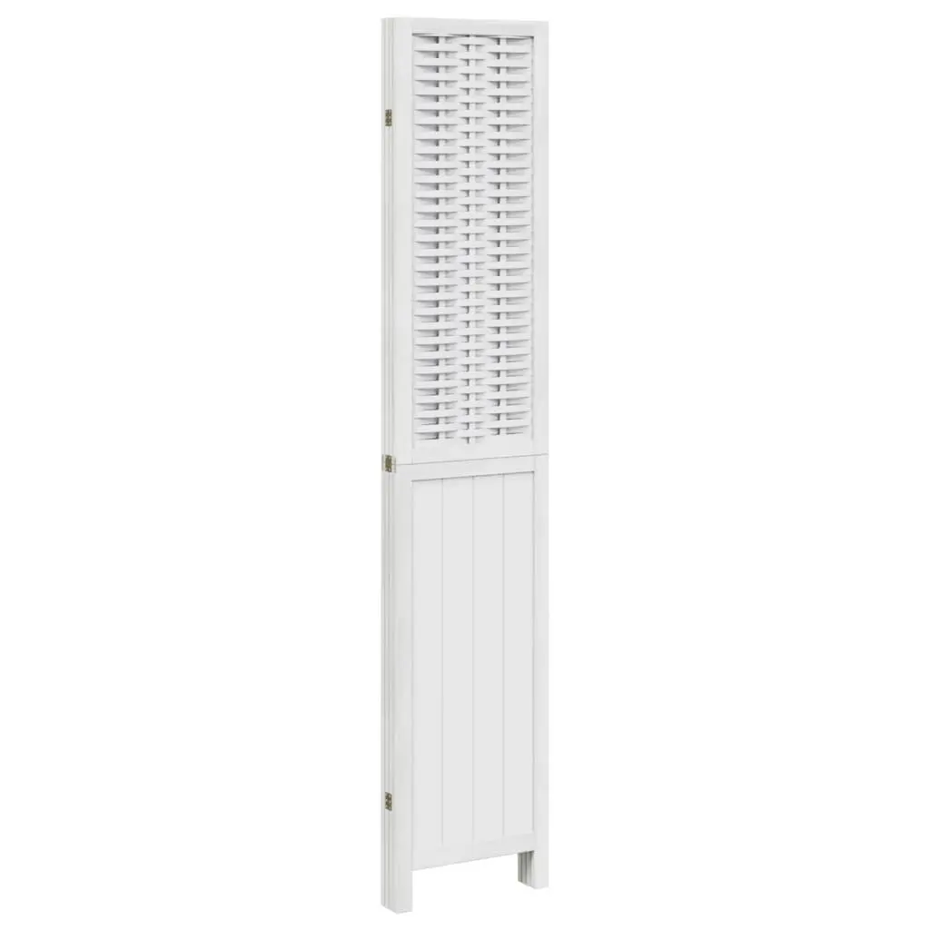 4-Panel White Room Divider with Metal Hinges