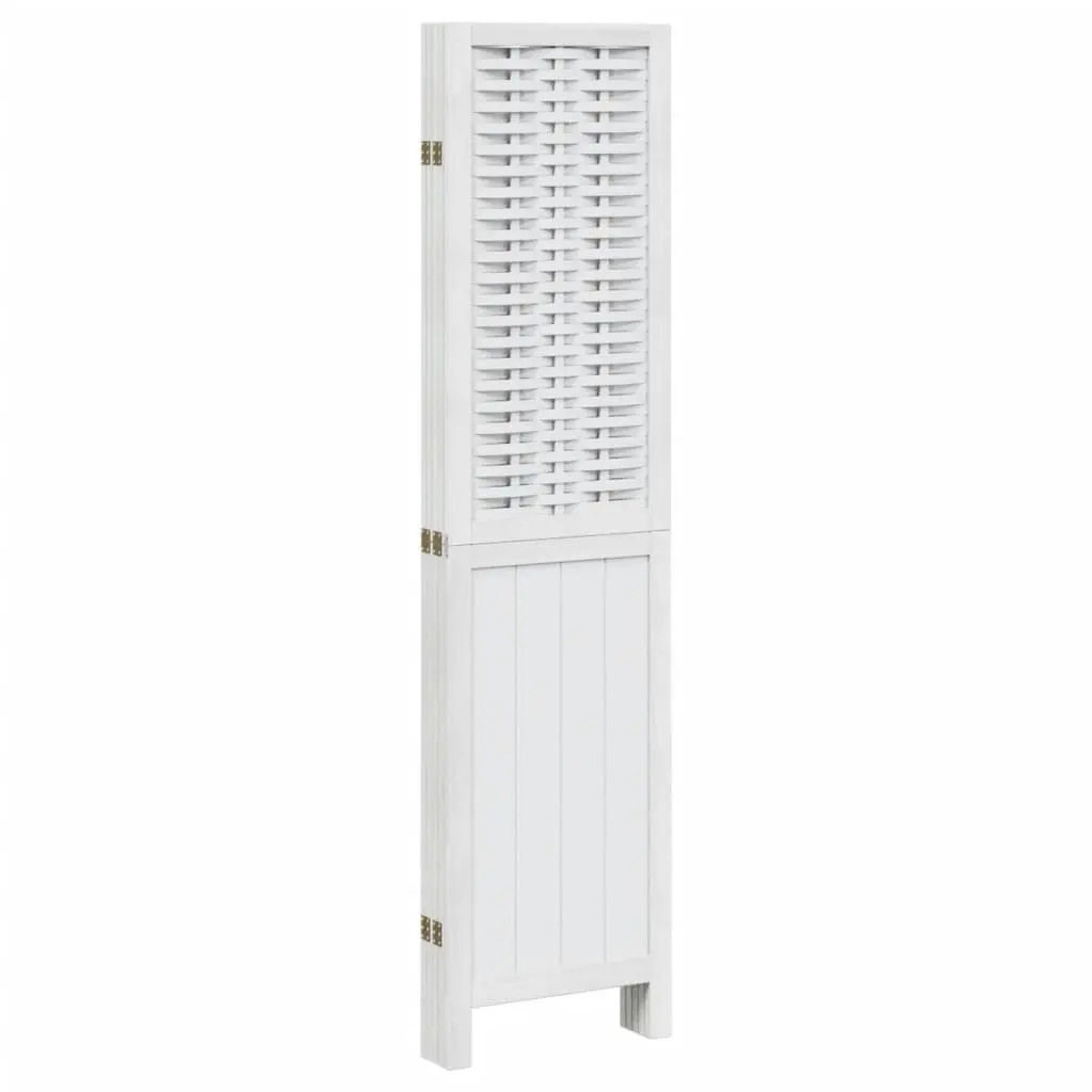 5-Panel White Folding Room Divider with Durable Frame