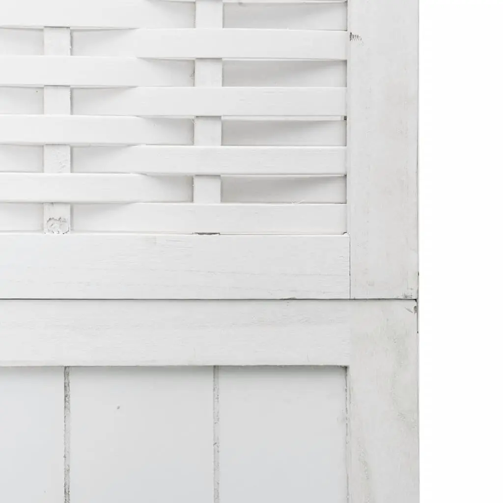 5-Panel White Folding Room Divider with Durable Frame