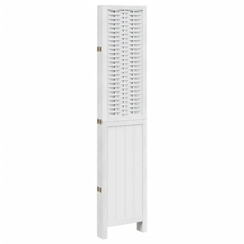 5-Panel White Folding Room Divider with Durable Frame