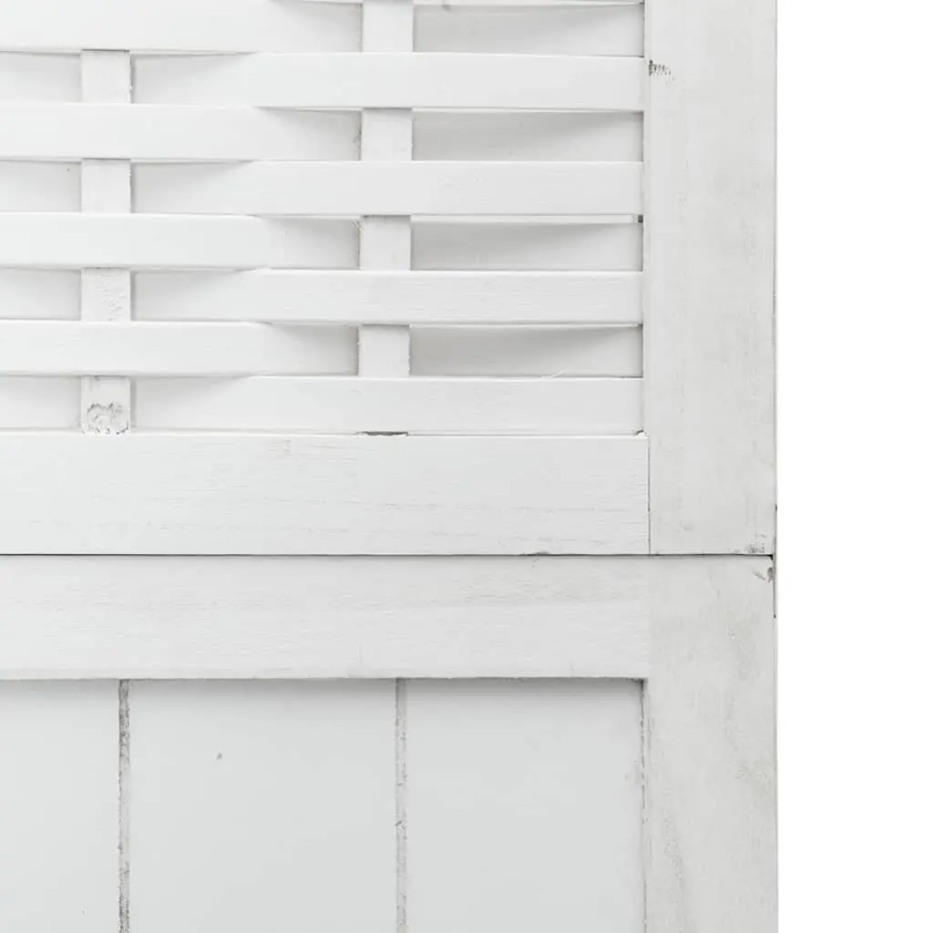 5-Panel White Folding Room Divider with Durable Frame