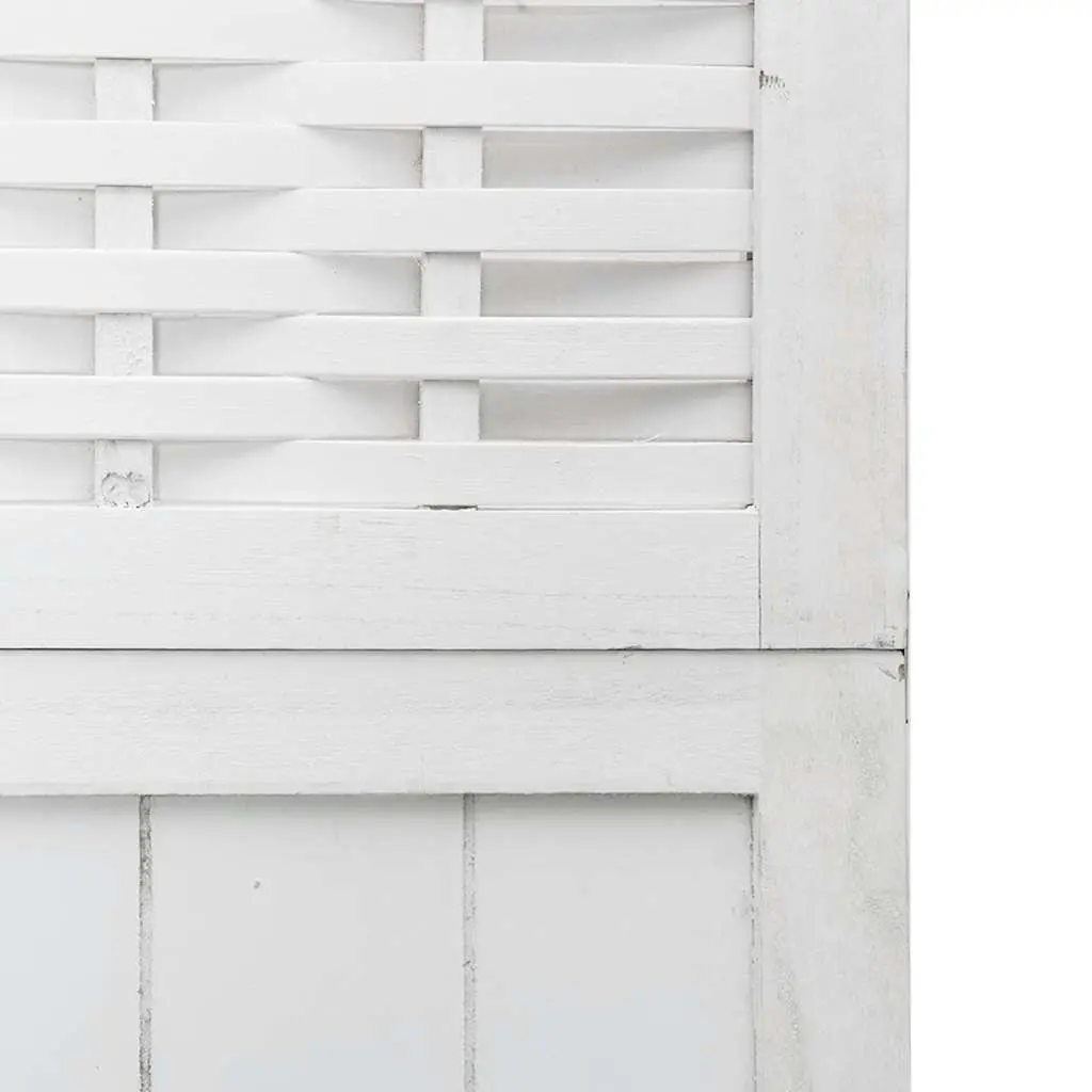 6-Panel White Folding Room Divider for Indoor Use