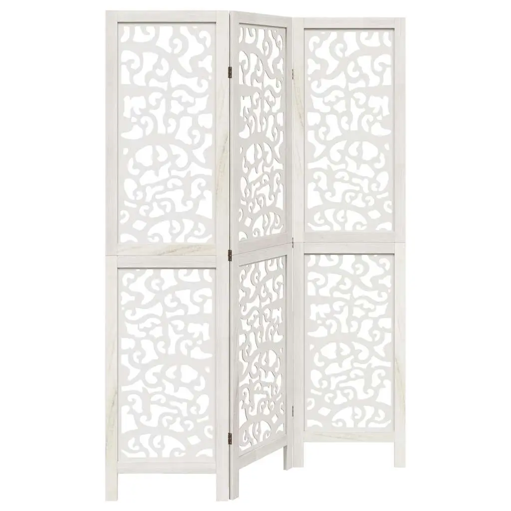 3-Panel White Folding Room Divider for Privacy