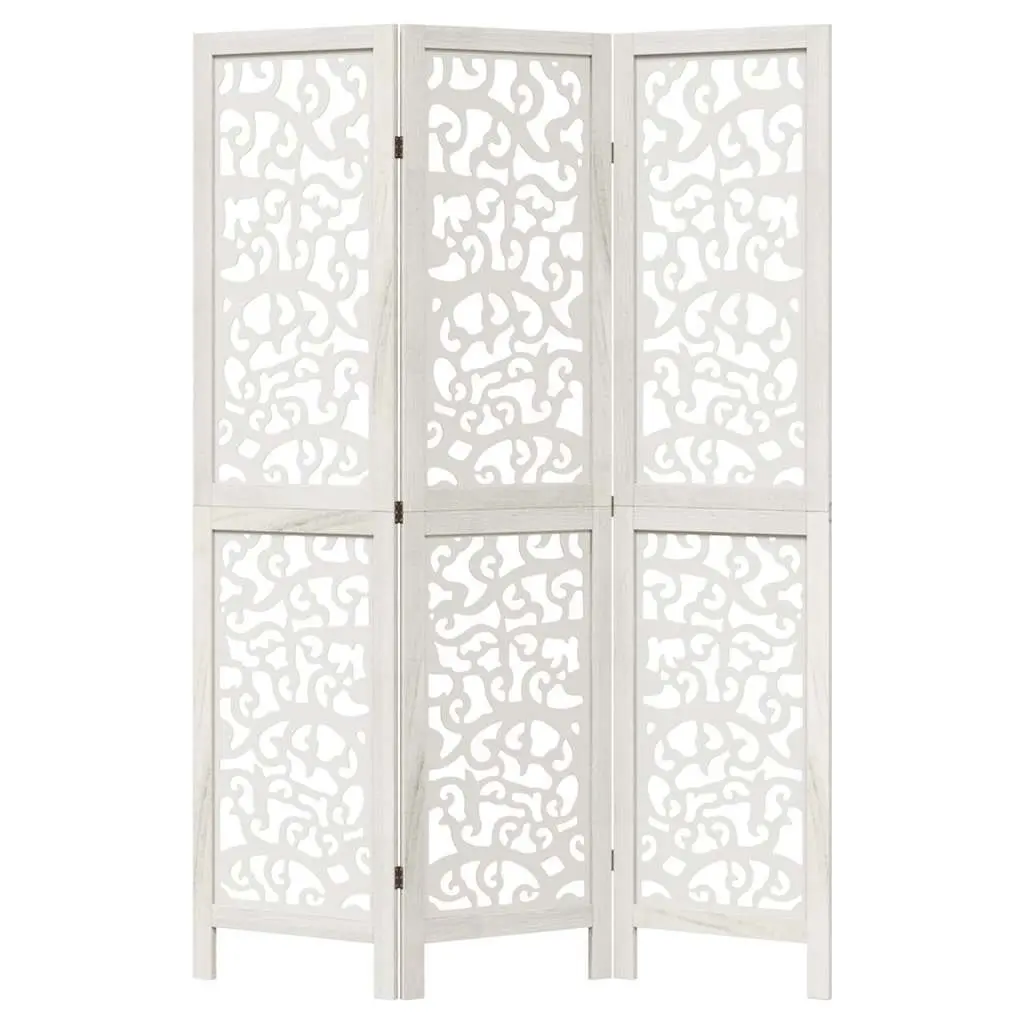 3-Panel White Folding Room Divider for Privacy