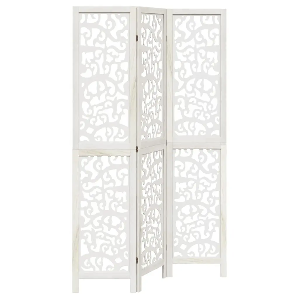 3-Panel White Folding Room Divider for Privacy