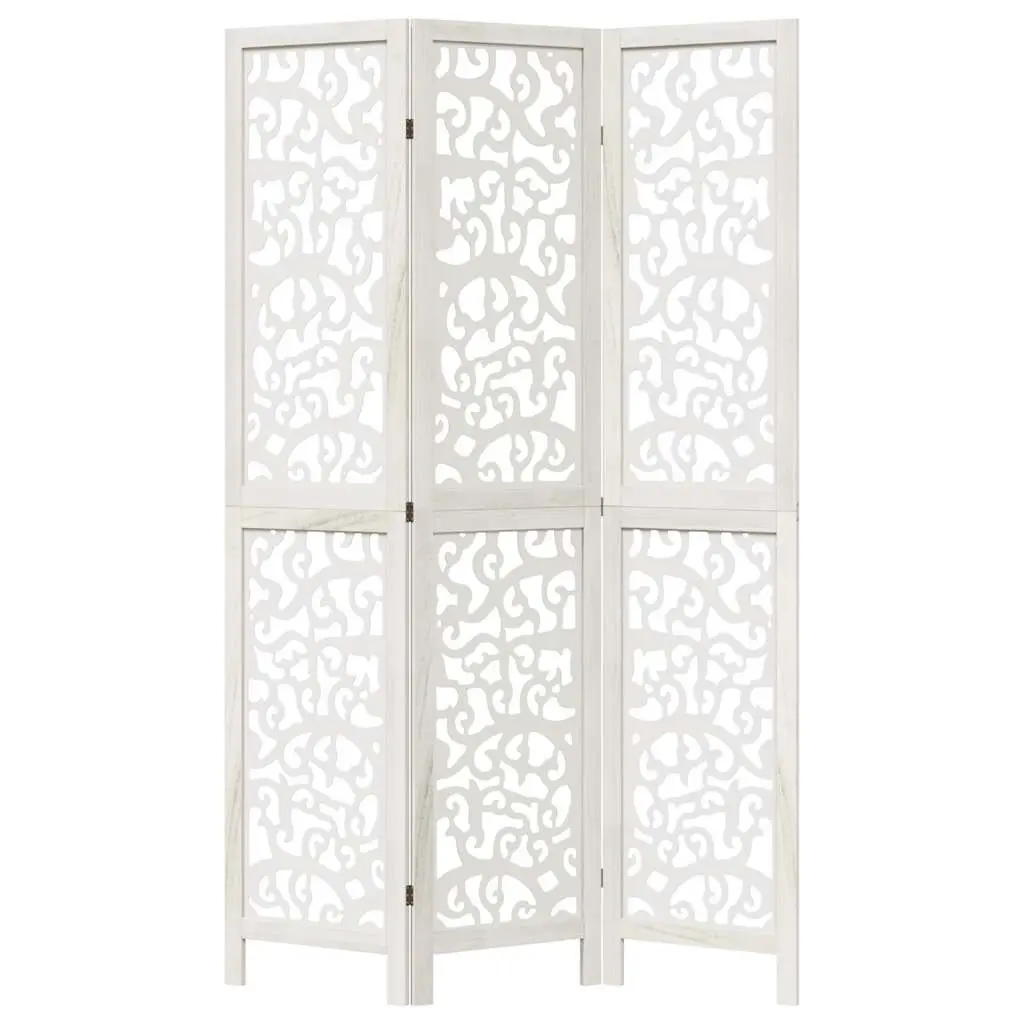 3-Panel White Folding Room Divider for Privacy