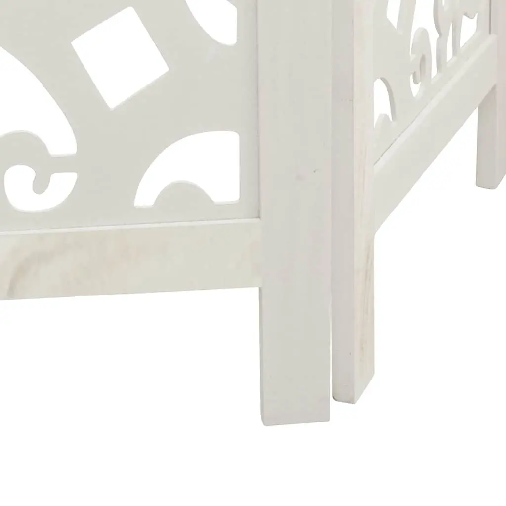 4-Panel White Room Divider with Durable Wood Frame