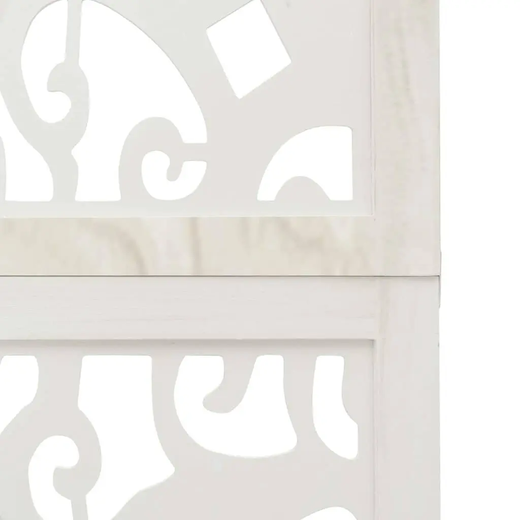 4-Panel White Folding Screen Privacy Divider