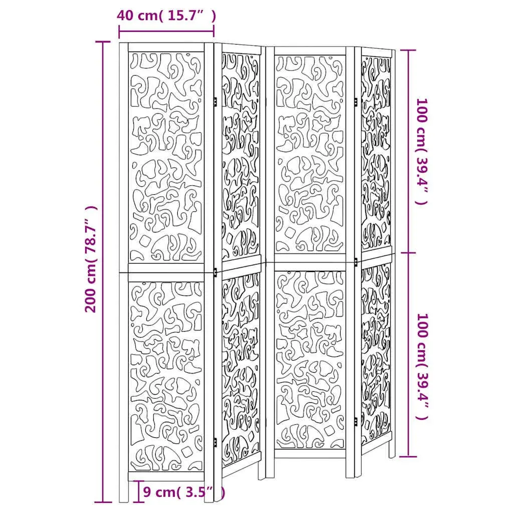 4-Panel Folding Privacy Screen for Indoor Use