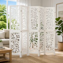 Room Divider 6 Panels White Folding Privacy Screen Partition Decorative Indoor