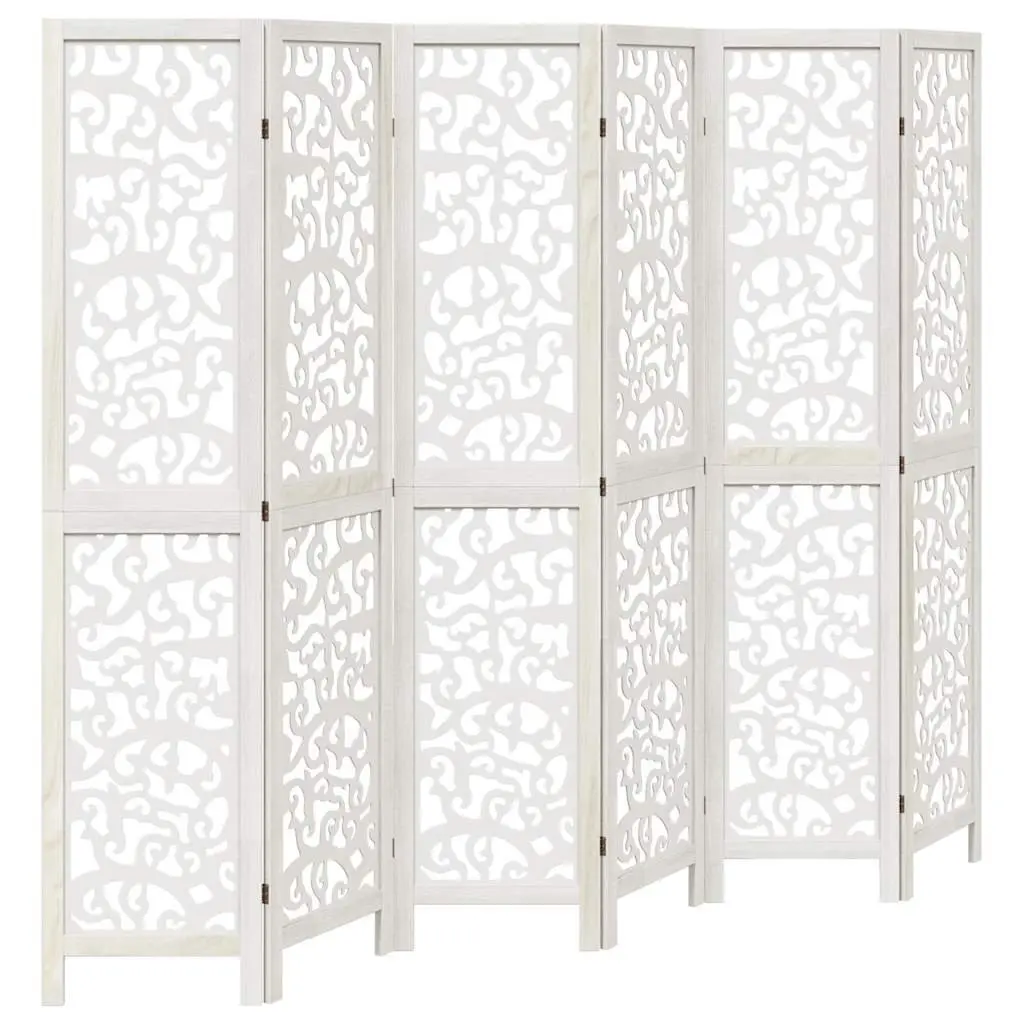 Room Divider 6 Panels White Folding Privacy Screen Partition Decorative Indoor