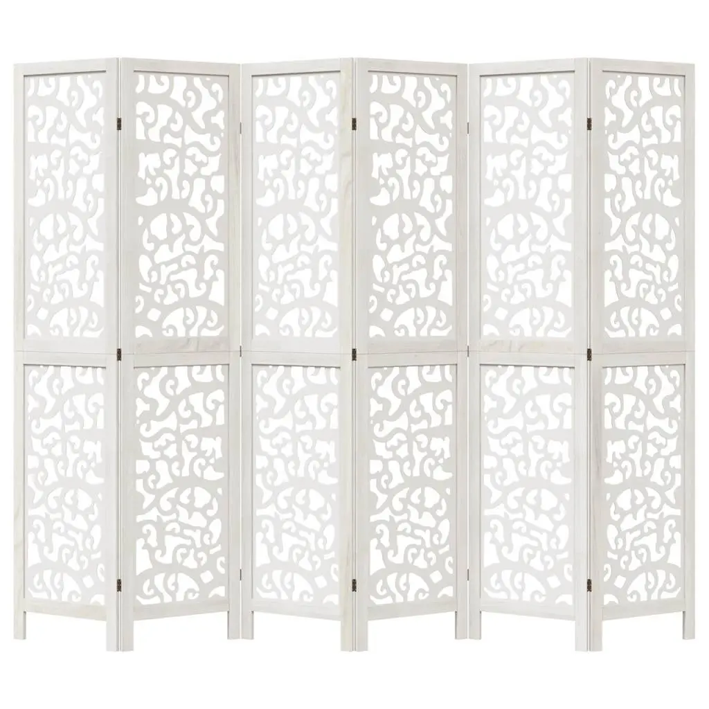 Room Divider 6 Panels White Folding Privacy Screen Partition Decorative Indoor