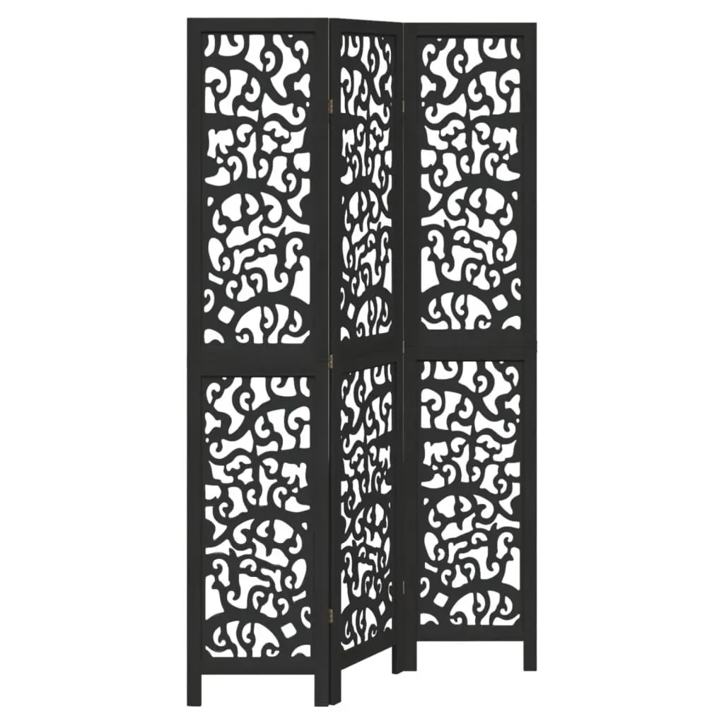 Black 3-Panel Folding Room Divider for Privacy