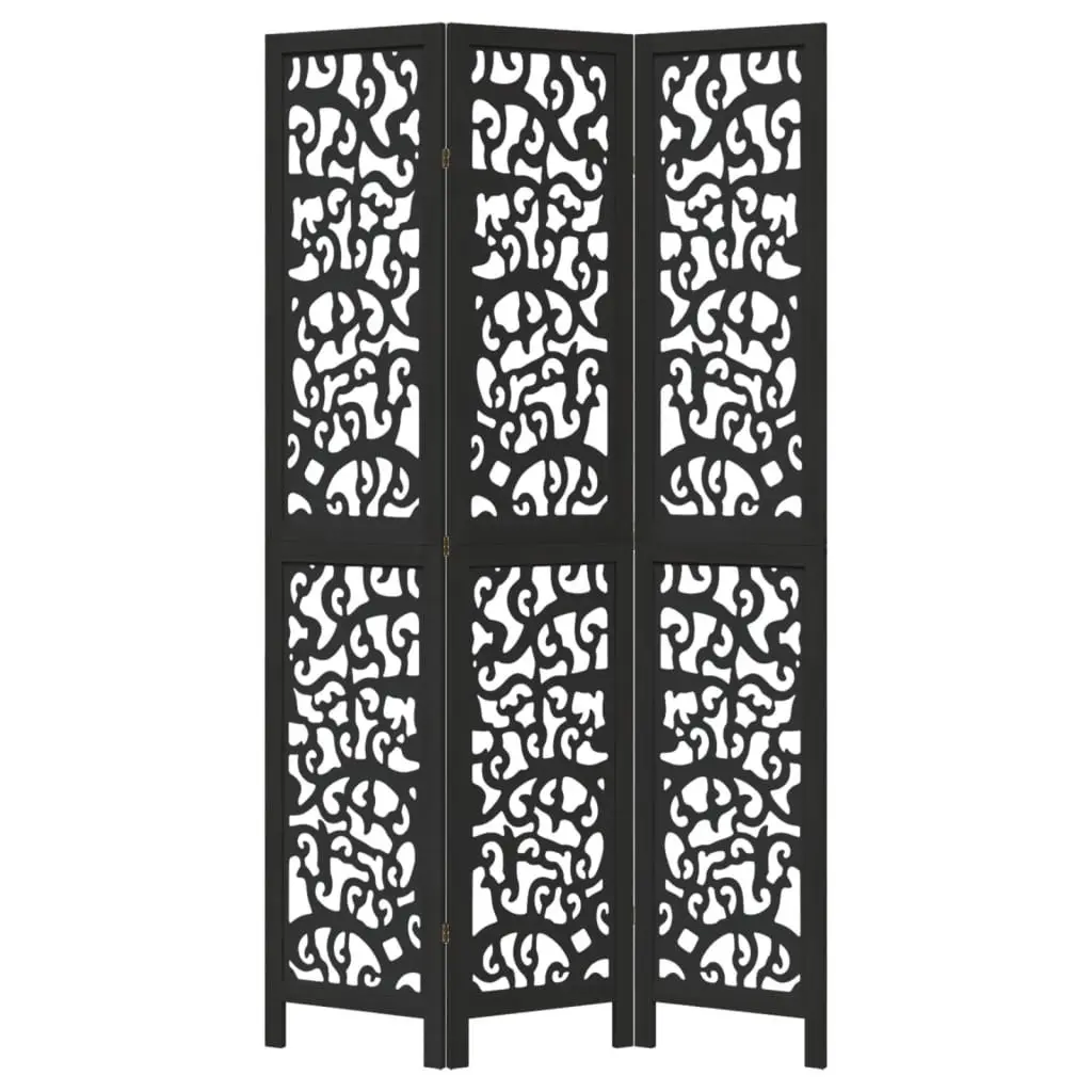 Black 3-Panel Folding Room Divider for Privacy