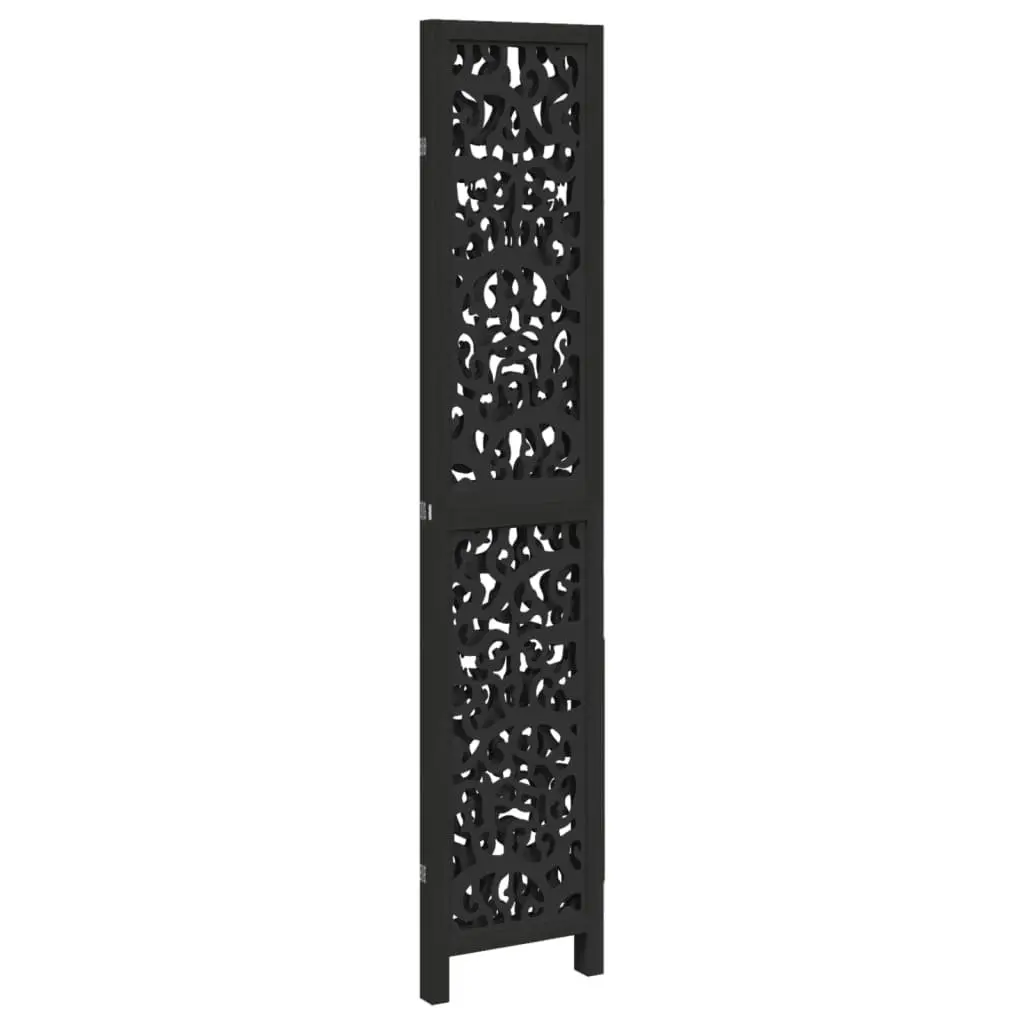 Black 3-Panel Folding Room Divider for Privacy