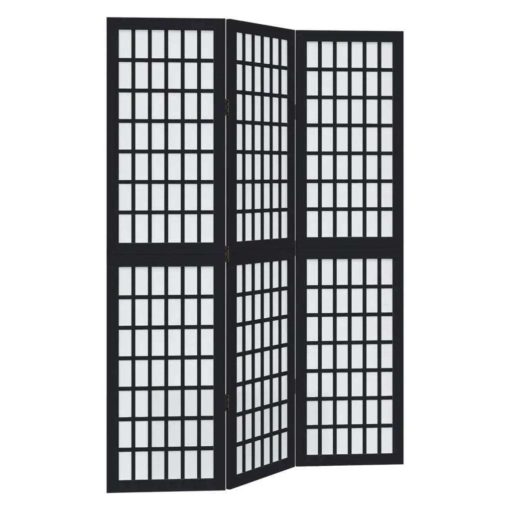 Black Folding Privacy Screen with 3 Panels for Indoor Use