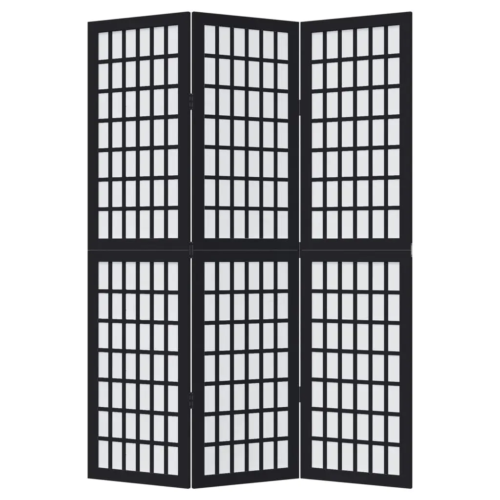 Black Folding Privacy Screen with 3 Panels for Indoor Use